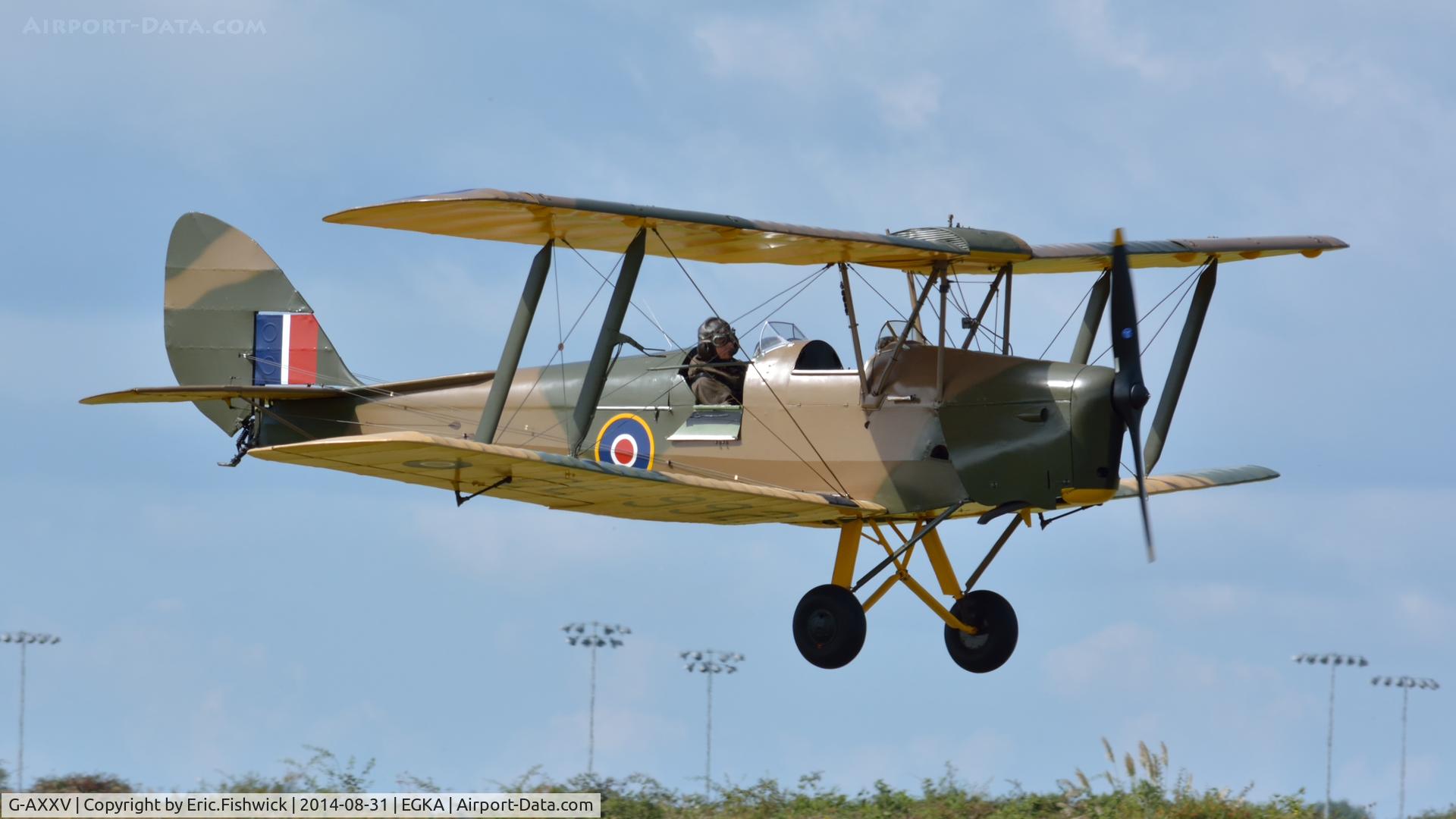 G-AXXV, 1944 De Havilland DH-82A Tiger Moth II C/N 85852, 43. G-AXXV in display mode at the superb 25th Anniversary RAFA Shoreham Airshow.