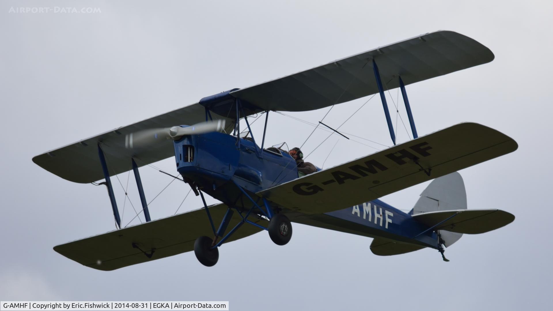 G-AMHF, 1940 De Havilland DH-82A Tiger Moth II C/N 83026, 44. G-AMHF in display mode at the superb 25th Anniversary RAFA Shoreham Airshow.