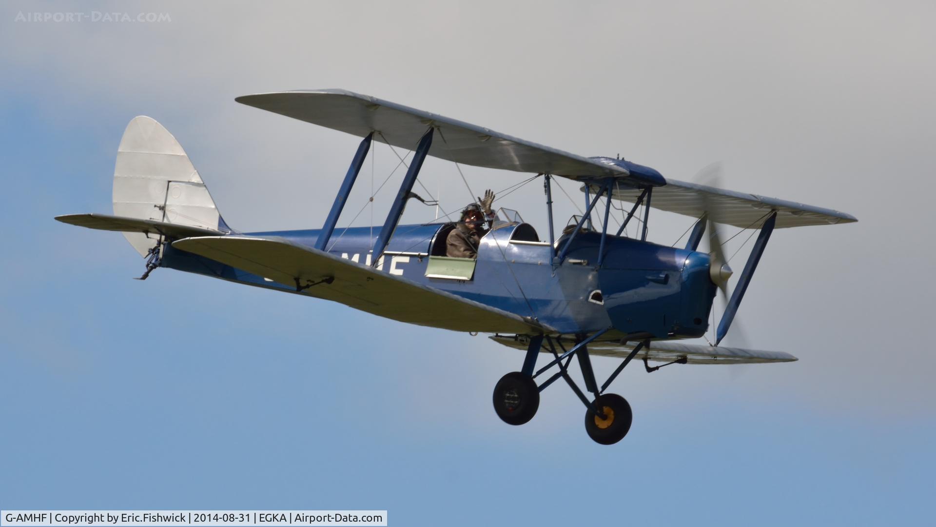 G-AMHF, 1940 De Havilland DH-82A Tiger Moth II C/N 83026, 43. G-AMHF in display mode at the superb 25th Anniversary RAFA Shoreham Airshow.