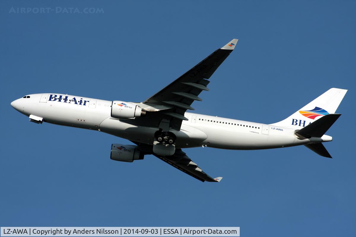 LZ-AWA, 1999 Airbus A330-223 C/N 255, Departing 19R as NVR315 to Kos, Greece.