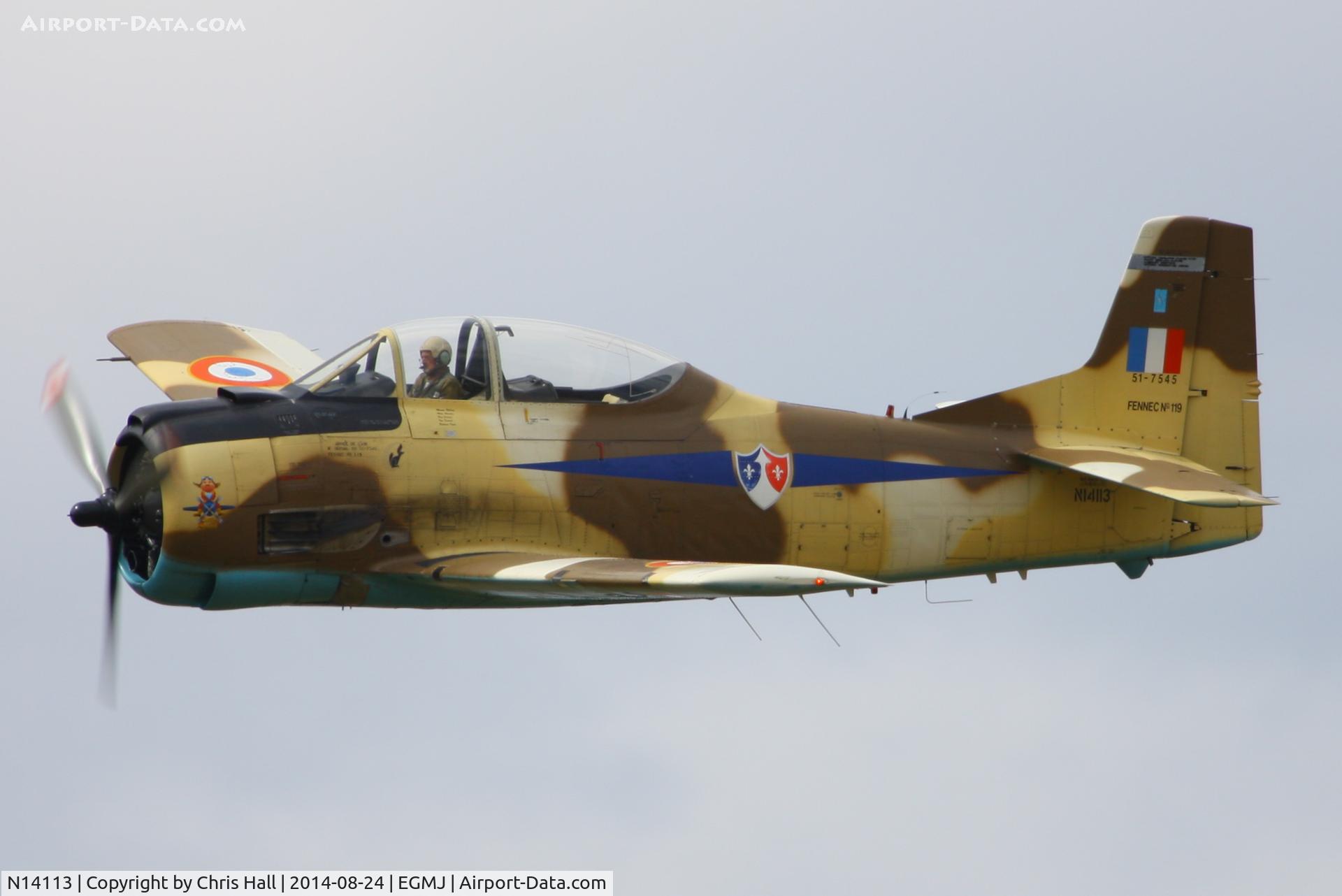 N14113, 1951 North American T-28A Fennec C/N 81-1, at the Little Gransden Airshow 2014
