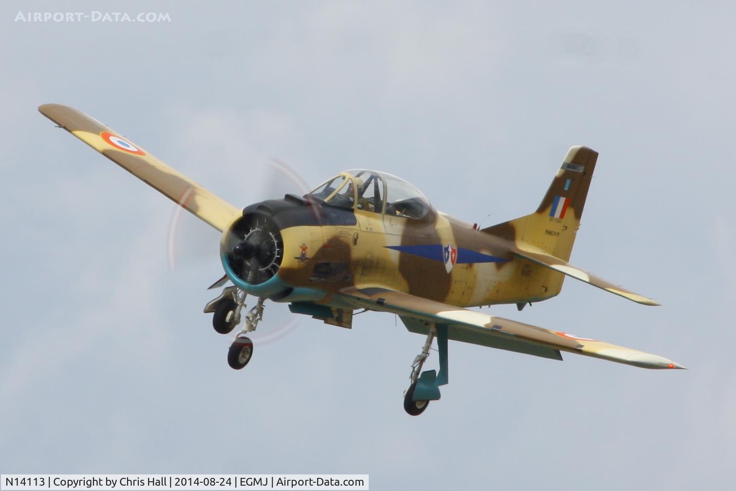 N14113, 1951 North American T-28A Fennec C/N 81-1, at the Little Gransden Airshow 2014