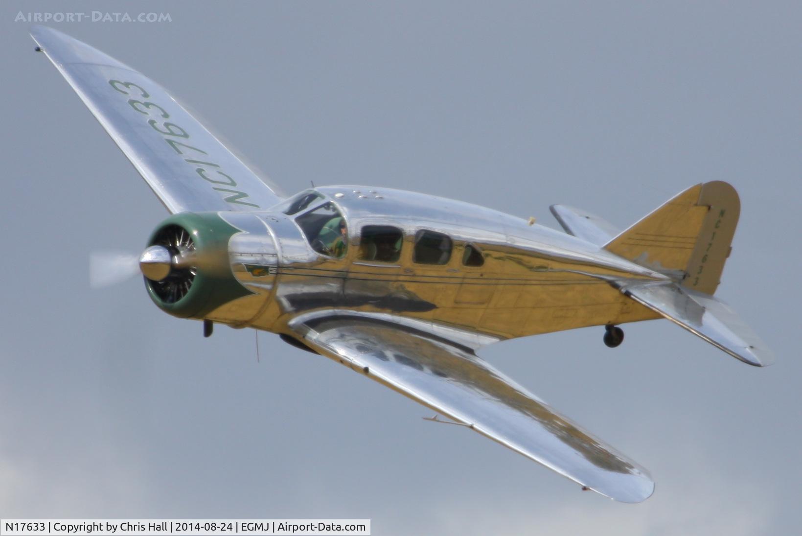 N17633, 1939 Spartan 7W Executive C/N 21, at the Little Gransden Airshow 2014
