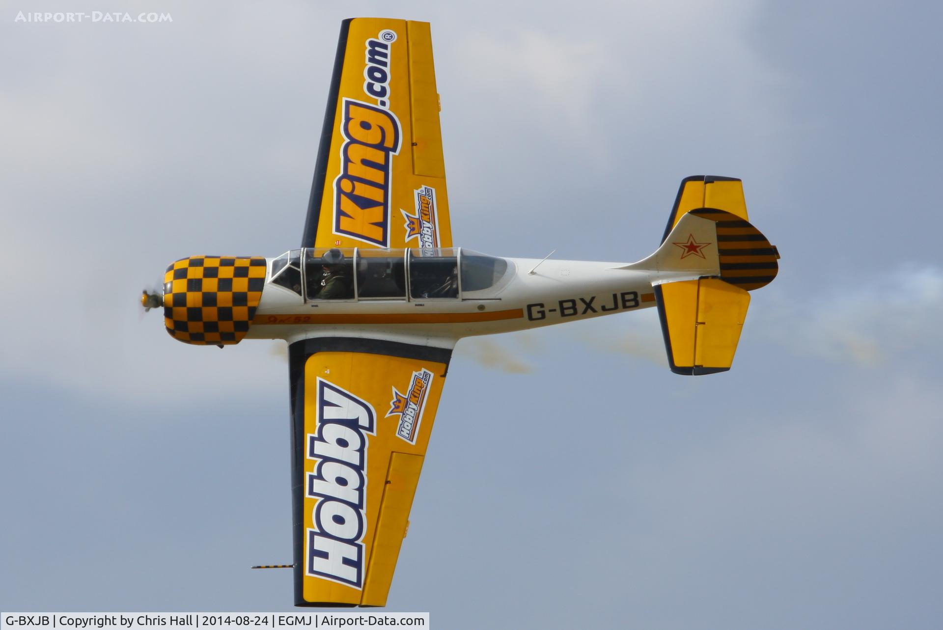 G-BXJB, 1987 Bacau Yak-52 C/N 877403, at the Little Gransden Airshow 2014