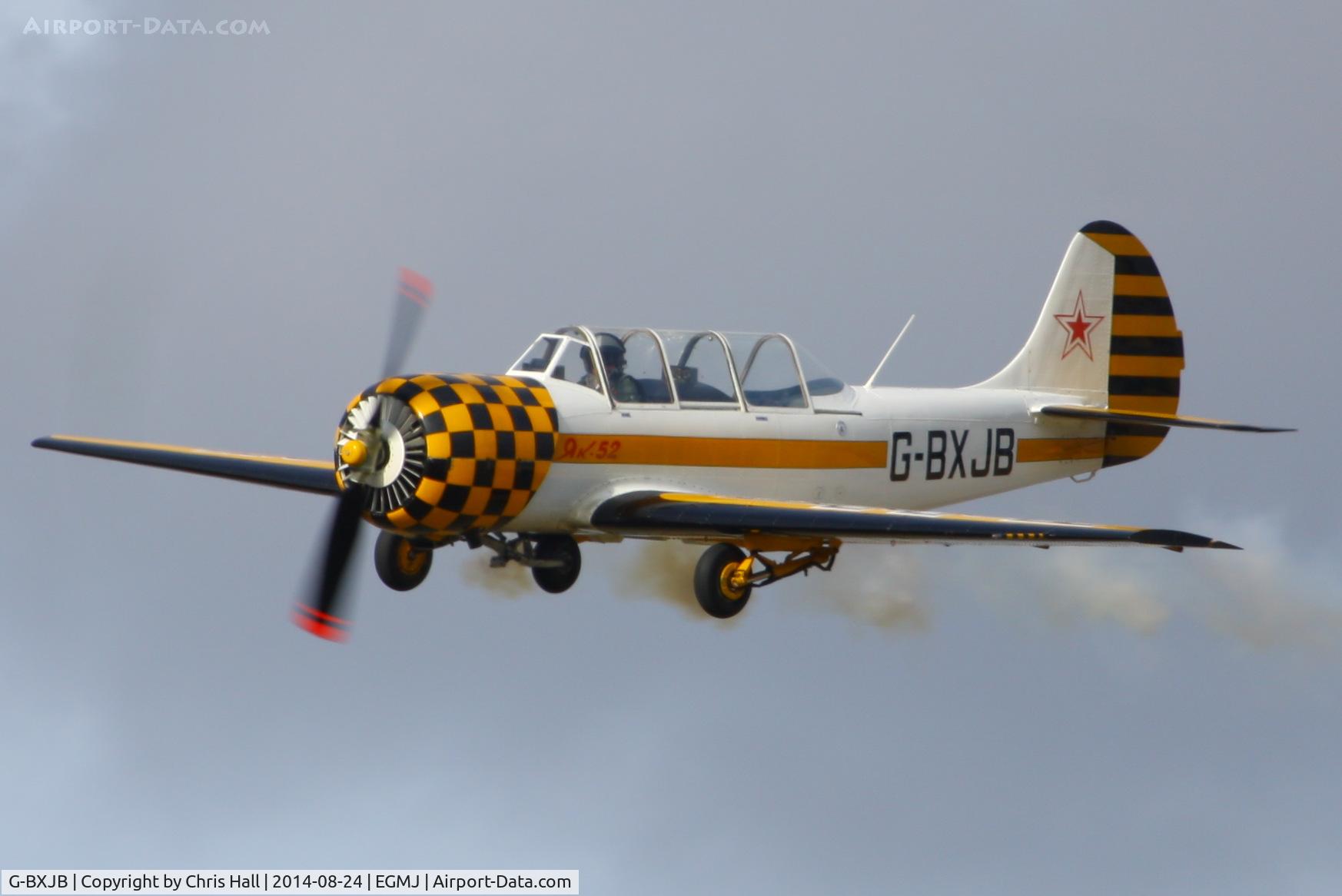 G-BXJB, 1987 Bacau Yak-52 C/N 877403, at the Little Gransden Airshow 2014