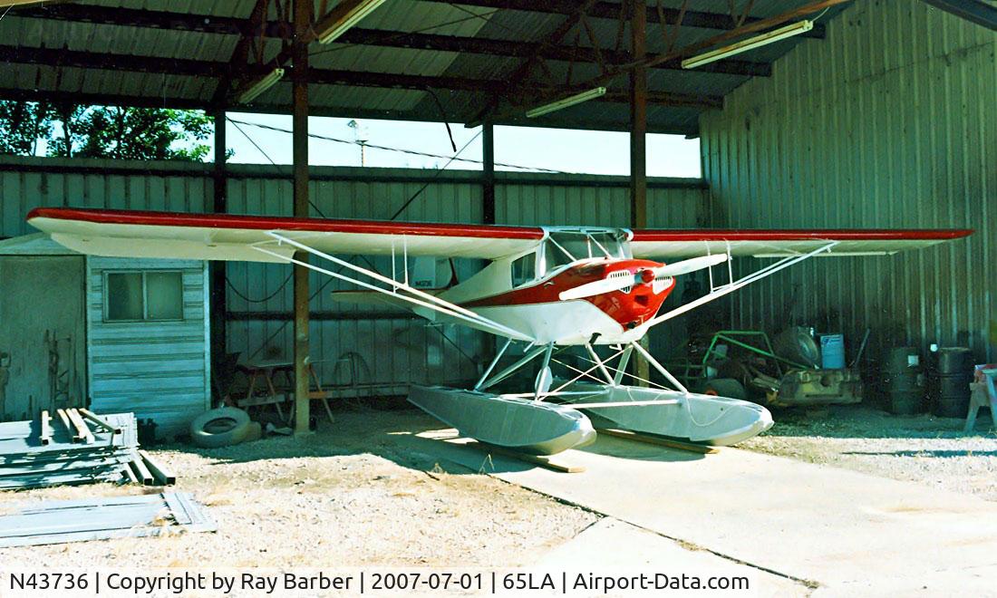 N43736, 1946 Taylorcraft BC12-D C/N 7395, Taylorcraft BC-12D [7395] Belle Chasse-Southern Seaplane Airport~N 11/10/2000