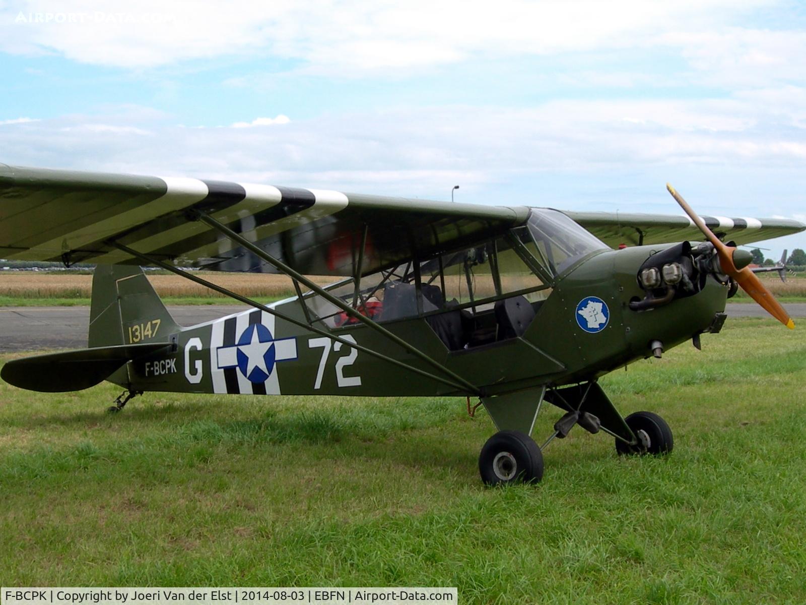 F-BCPK, 1945 Piper L-4J Grasshopper (J3C-65D) C/N 13147, Fly-in Koksijde 2014