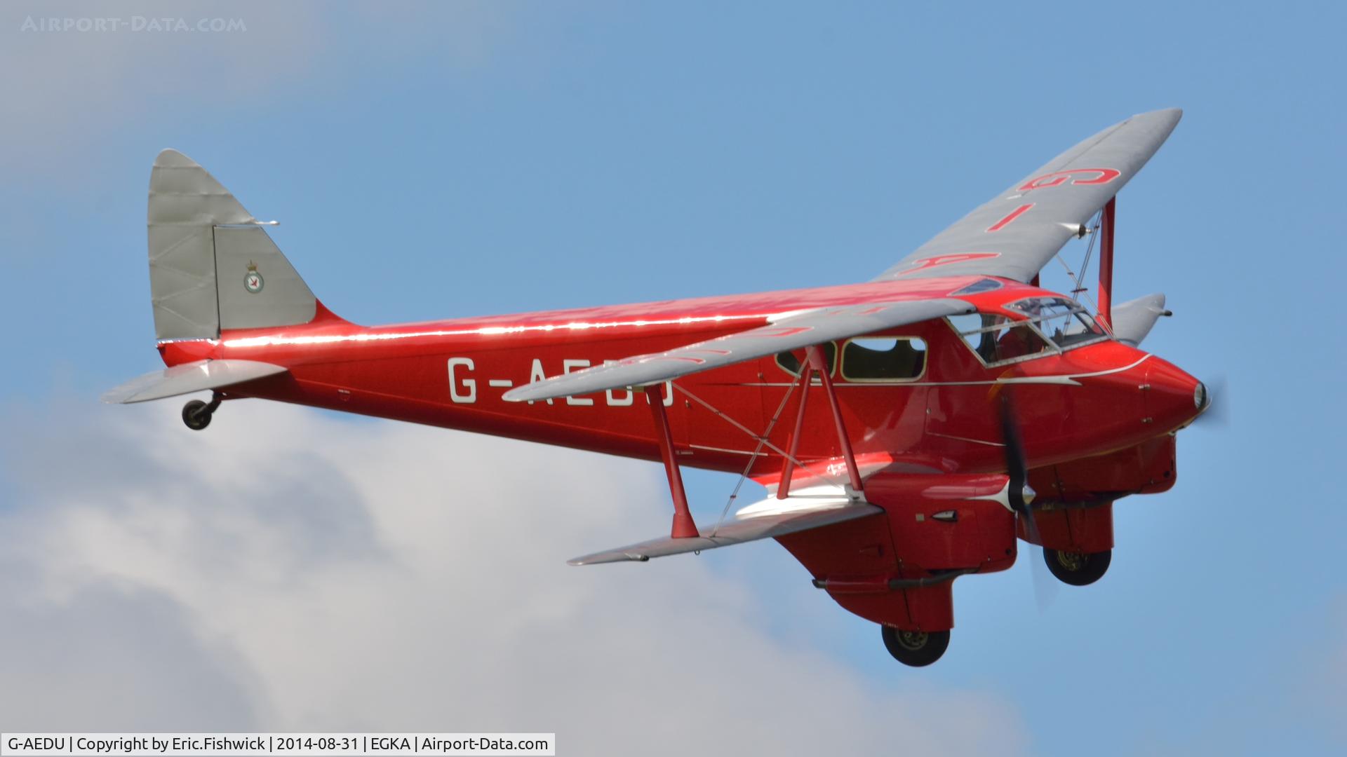 G-AEDU, 1937 De Havilland DH-90A Dragonfly C/N 7526, 43. G-AEDU in display mode at the superb 25th Anniversary RAFA Shoreham Airshow