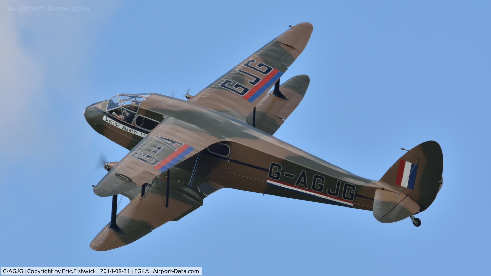 G-AGJG, 1941 De Havilland DH-89A Dominie/Dragon Rapide C/N 6517, 41. G-AGJG in display mode at the superb 25th Anniversary RAFA Shoreham Airshow