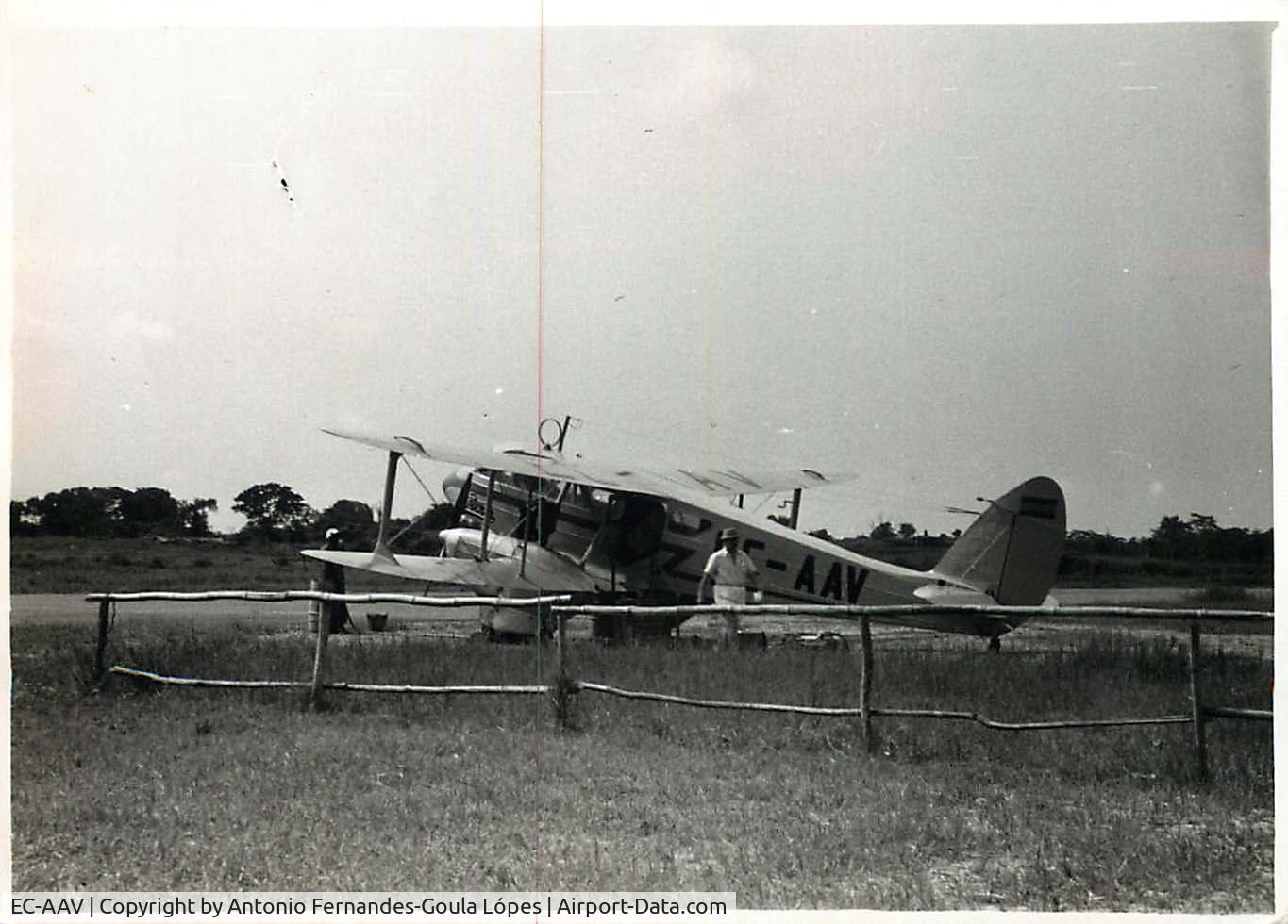 EC-AAV, De Havilland DH89A Dragon Rapide C/N 6425, Santa Isabel (Fernando Poo, now Malabo) Airport, between 1945 & 1950