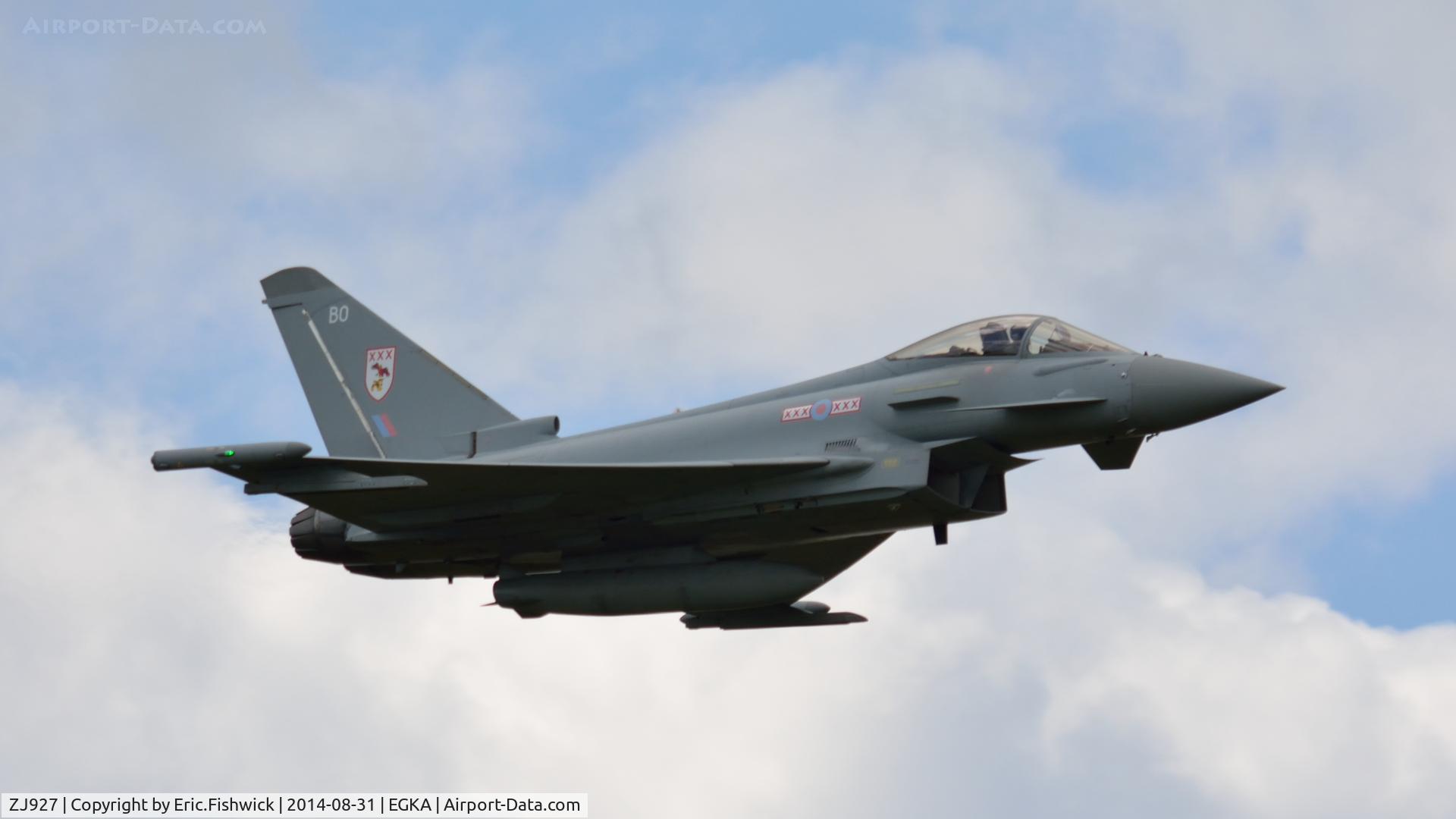 ZJ927, 2006 Eurofighter EF-2000 Typhoon FGR4 C/N 0089/BS018, 43. ZJ927 in display mode at the superb 25th Anniversary RAFA Shoreham Airshow.