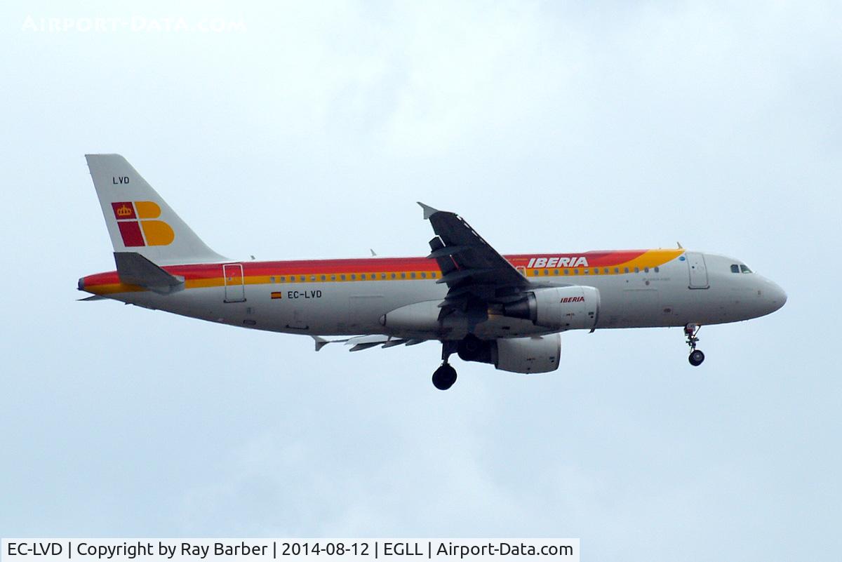EC-LVD, 2013 Airbus A320-216 C/N 5570, Airbus A320-216 [5570] (Iberia) Home~G 12/08/2014. On approach 27L.