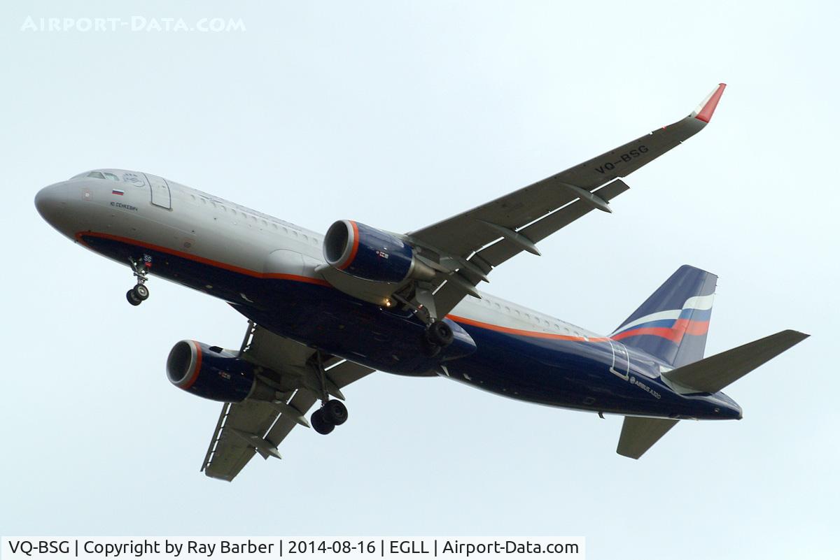 VQ-BSG, 2014 Airbus A320-214 C/N 6017, Airbus A320-214(SL) [6017] (Aeroflot Russian Airlines) Home~G 16/08/2014. On approach 27R.