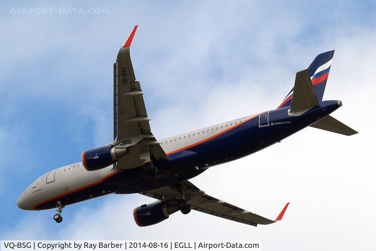 VQ-BSG, 2014 Airbus A320-214 C/N 6017, Airbus A320-214(SL) [6017] (Aeroflot Russian Airlines) Home~G 16/08/2014. On approach 27R.
