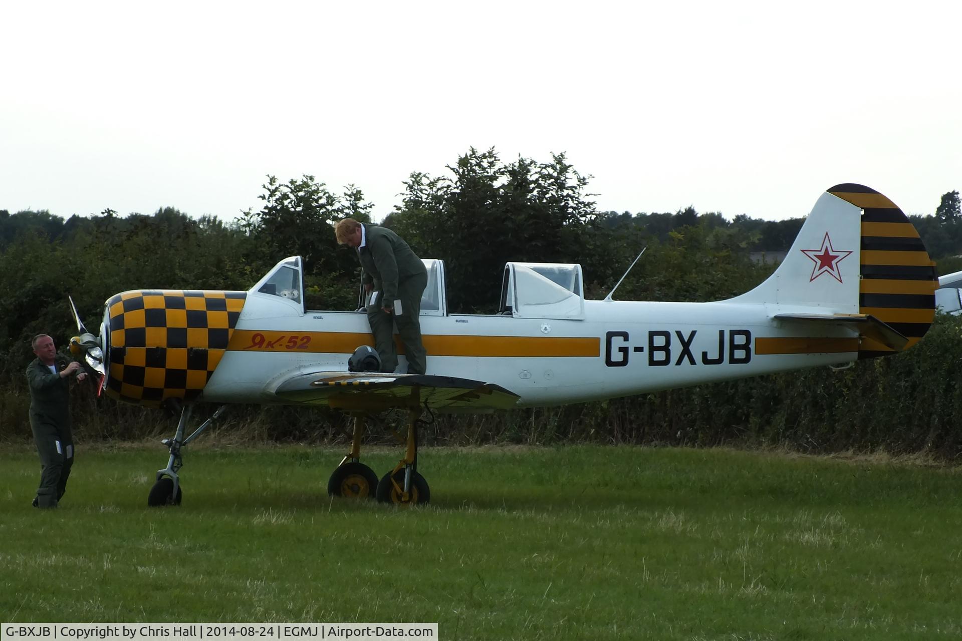 G-BXJB, 1987 Bacau Yak-52 C/N 877403, at the Little Gransden Airshow 2014