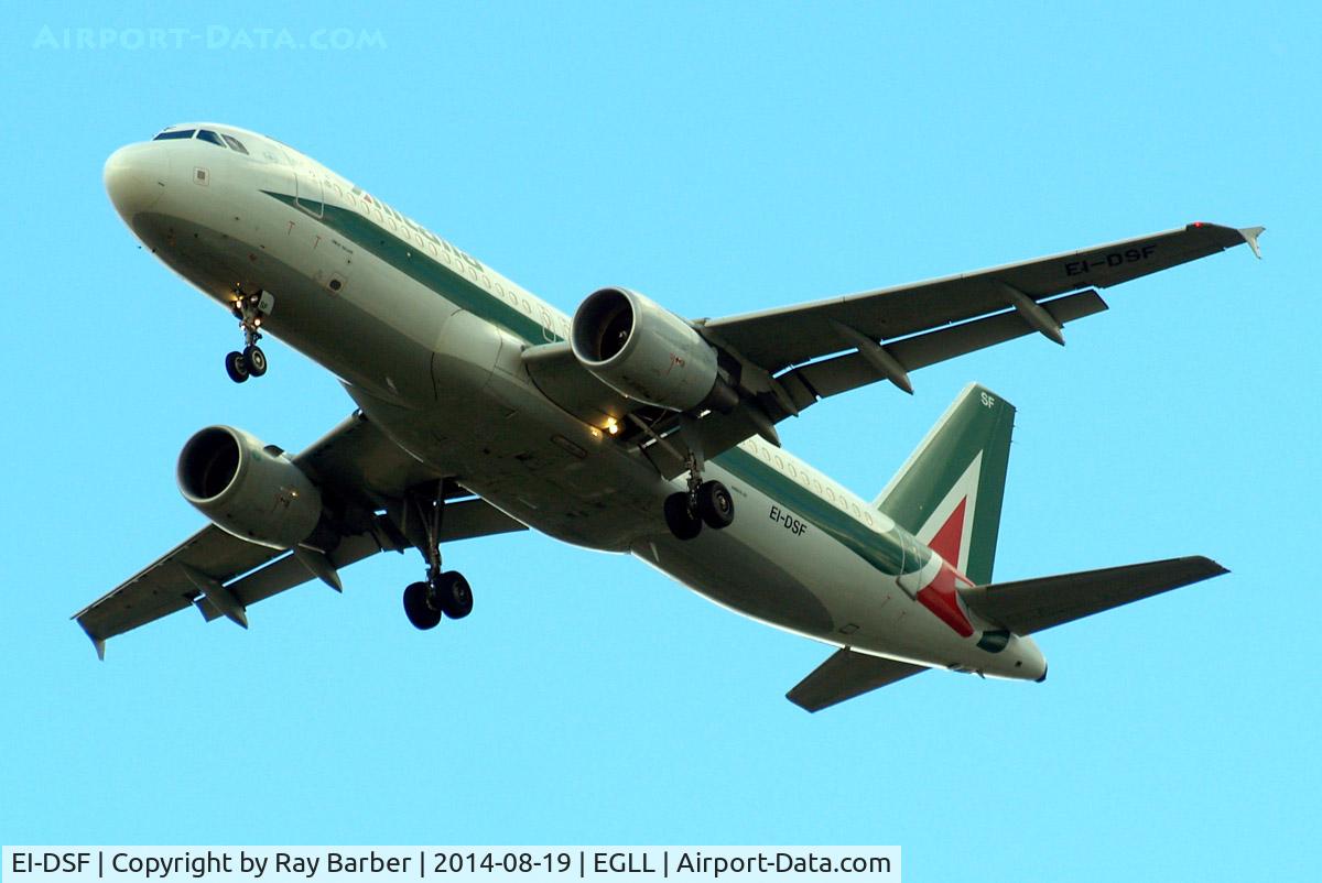 EI-DSF, 2007 Airbus A320-216 C/N 3080, Airbus A320-216 [3080] (Alitalia) Home~G 19/08/2014. On approach 27R.
