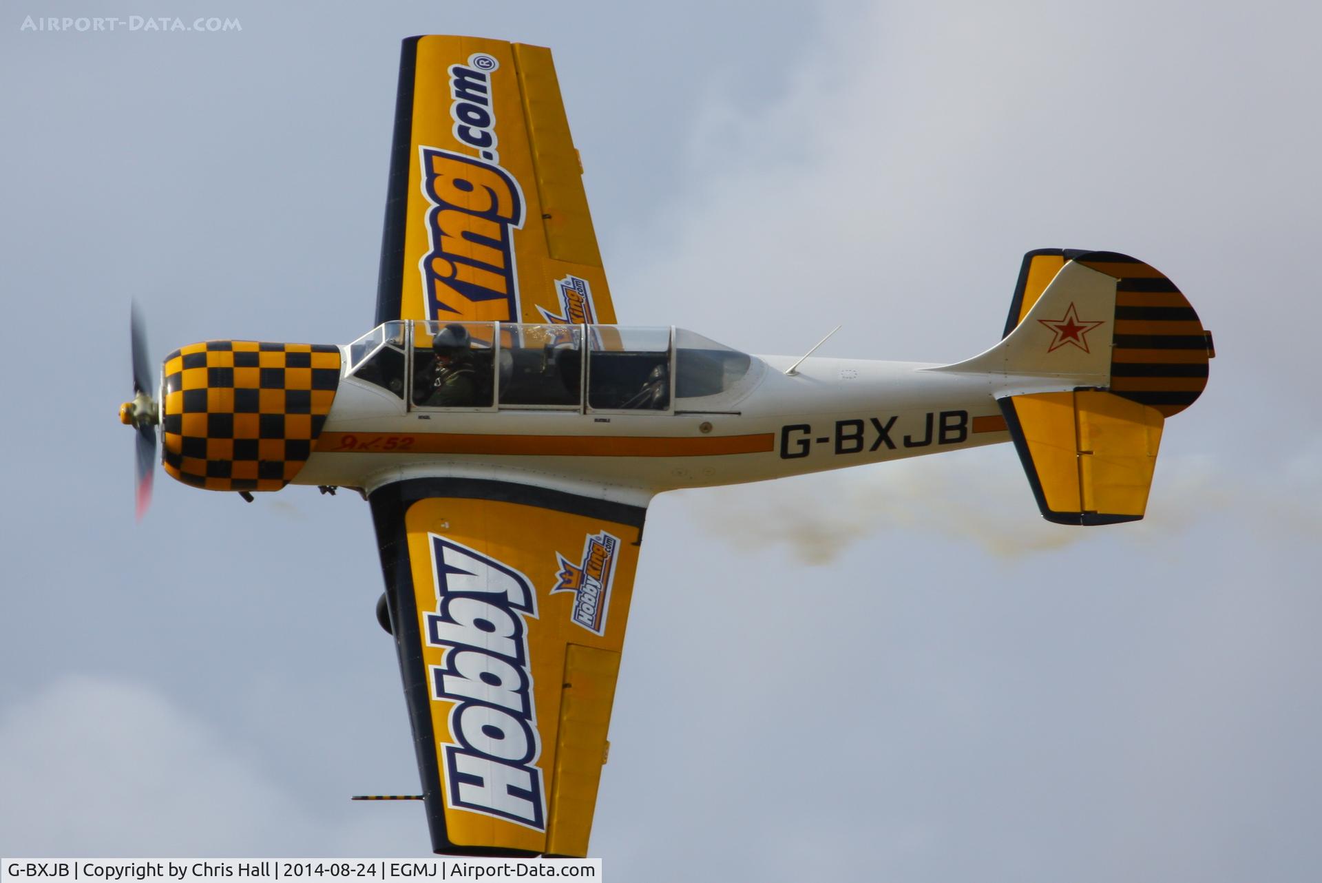G-BXJB, 1987 Bacau Yak-52 C/N 877403, at the Little Gransden Airshow 2014