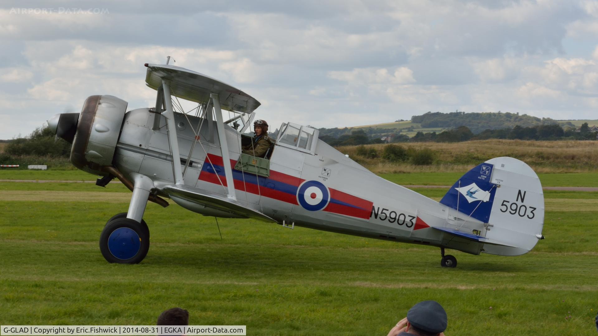 G-GLAD, 1939 Gloster Gladiator Mk2 C/N G5/75751, x. N5903 at the superb 25th Anniversary RAFA Shoreham Airshow.