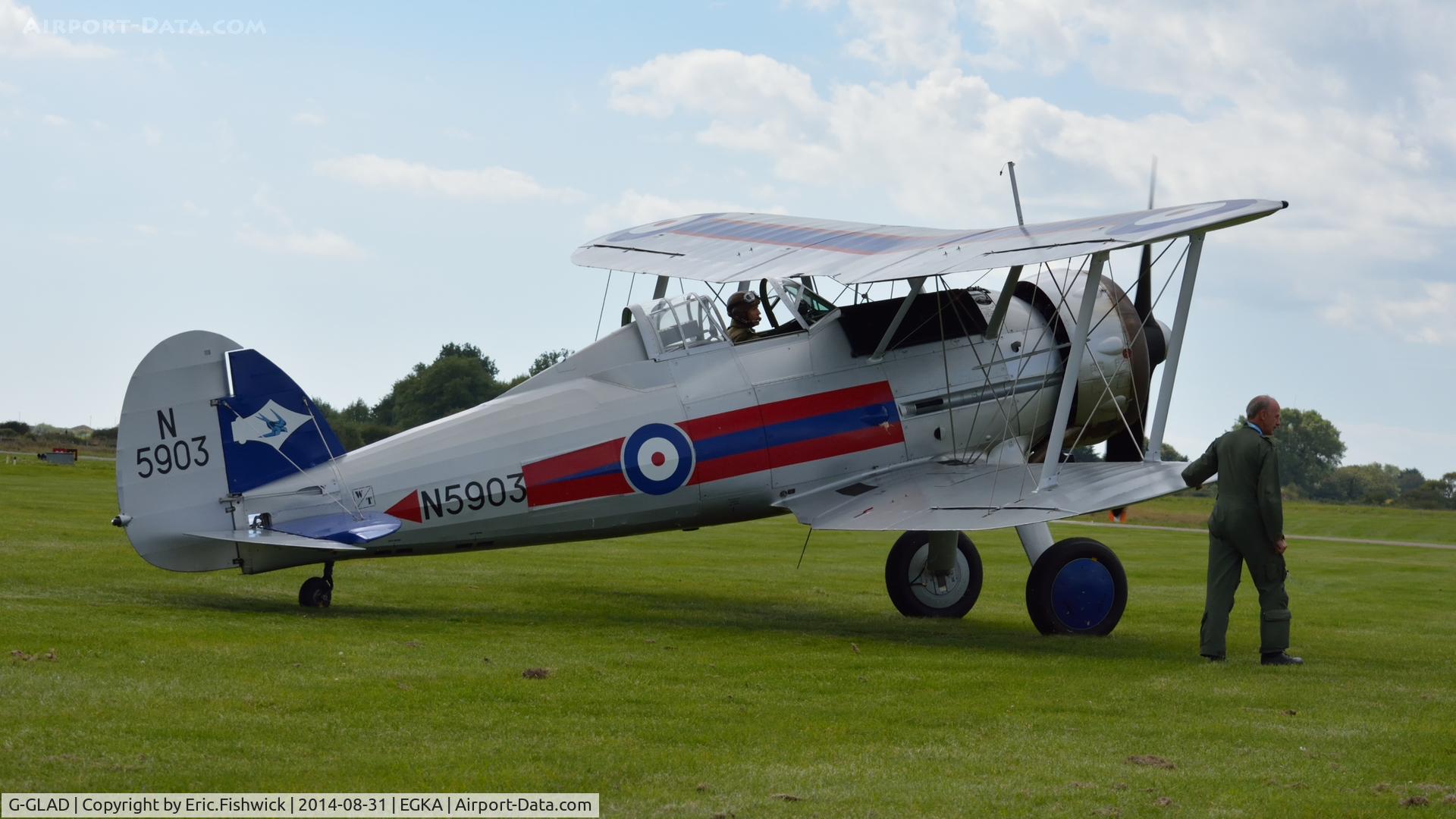 G-GLAD, 1939 Gloster Gladiator Mk2 C/N G5/75751, 5. N5903 at the superb 25th Anniversary RAFA Shoreham Airshow.