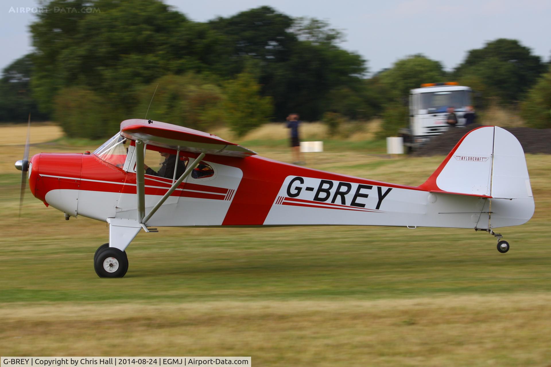 G-BREY, 1946 Taylorcraft BC-12D Twosome C/N 7299, at the Little Gransden Airshow 2014