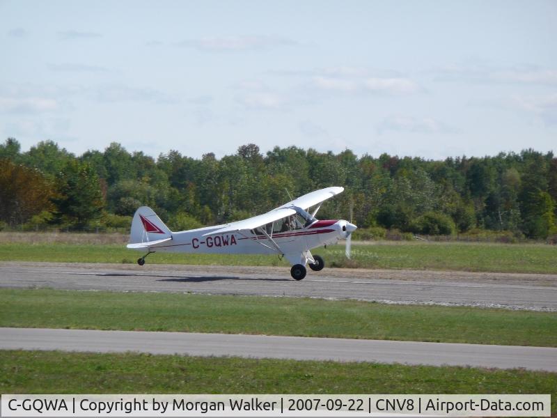 C-GQWA, 1954 Piper PA-18-135 Super Cub C/N 18 3326, Crosswind take off - Oct '08