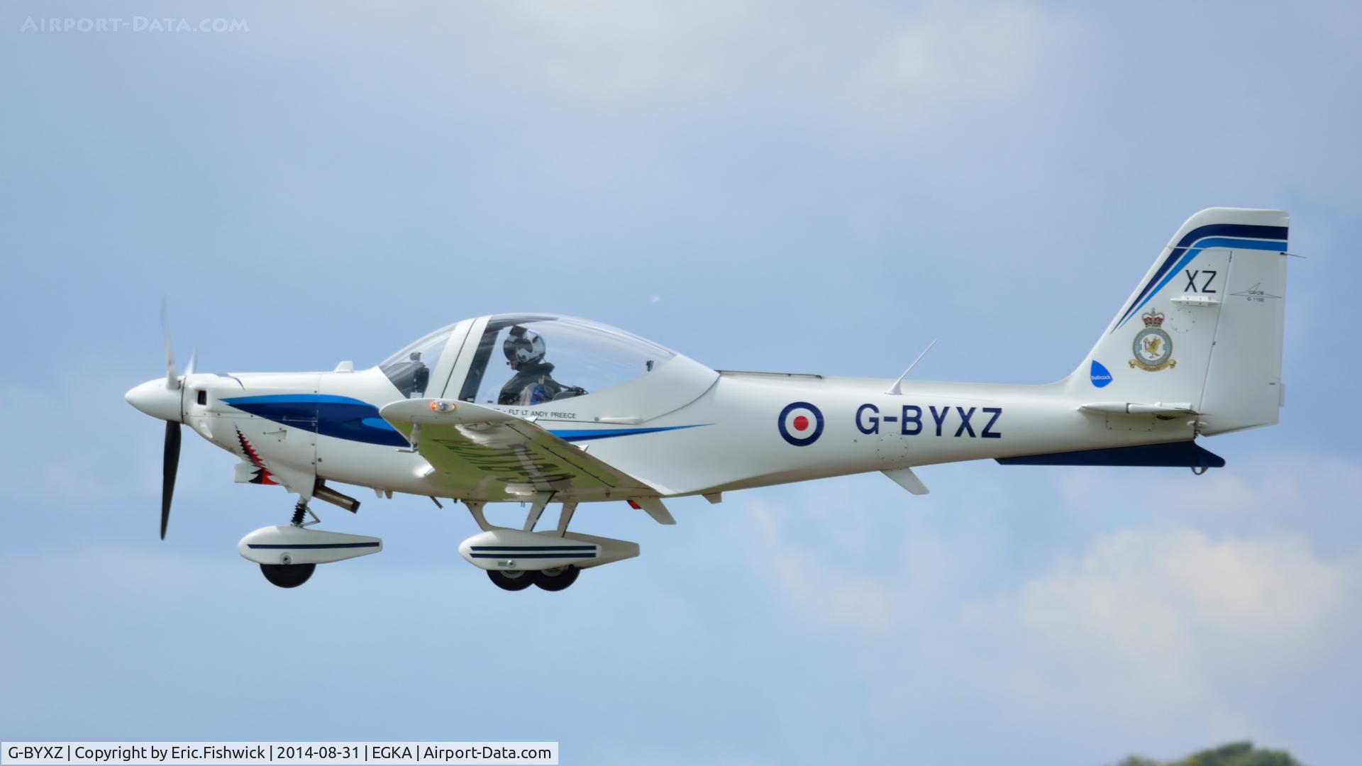 G-BYXZ, 2001 Grob G-115E Tutor T1 C/N 82182/E, 41. G-BYXZ in display mode at the superb 25th Anniversary RAFA Shoreham Airshow.