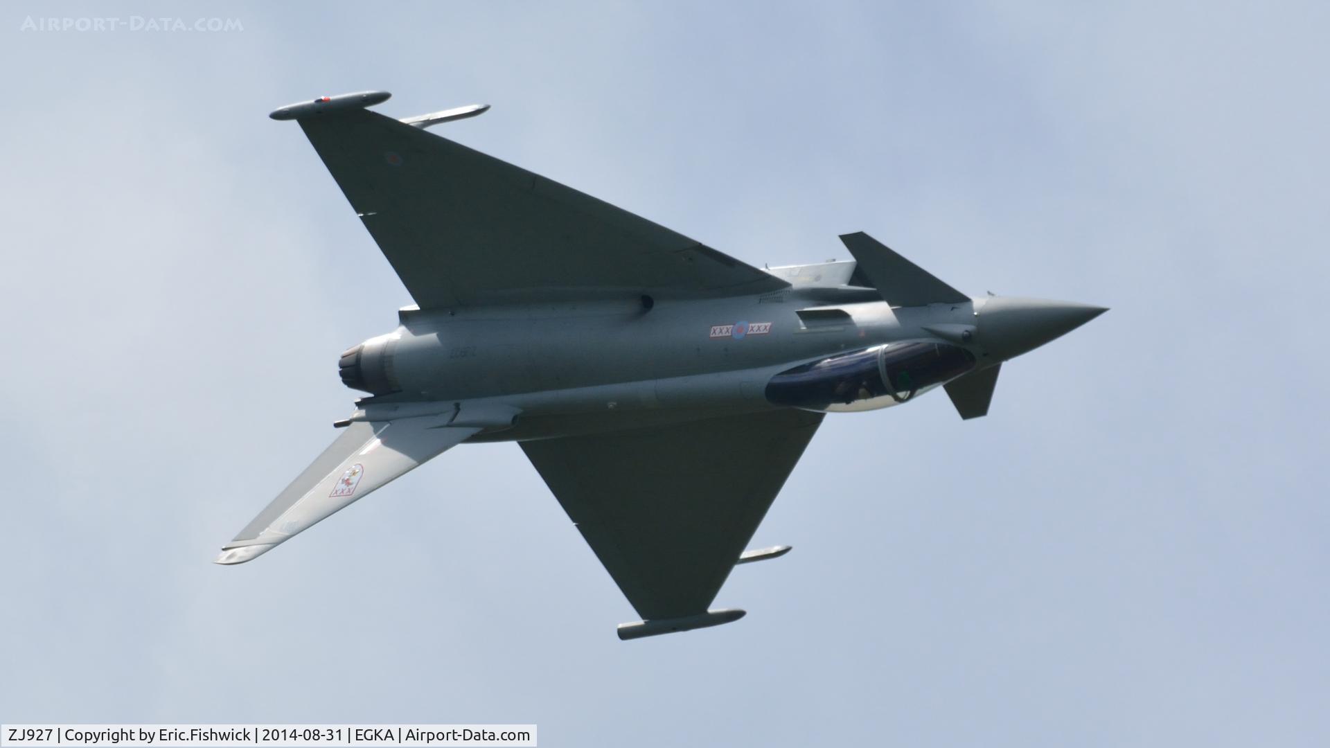 ZJ927, 2006 Eurofighter EF-2000 Typhoon FGR4 C/N 0089/BS018, 45. ZJ927 during an exhilarating display at the superb 25th Anniversary RAFA Shoreham Airshow.