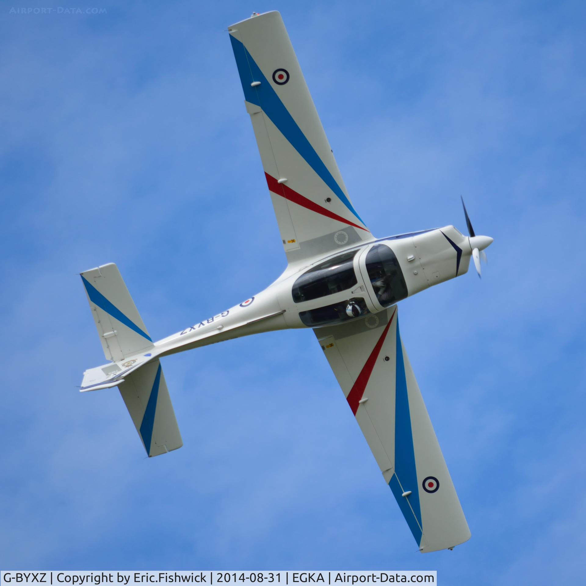 G-BYXZ, 2001 Grob G-115E Tutor T1 C/N 82182/E, 44. G-BYXZ in display mode at the superb 25th Anniversary RAFA Shoreham Airshow.