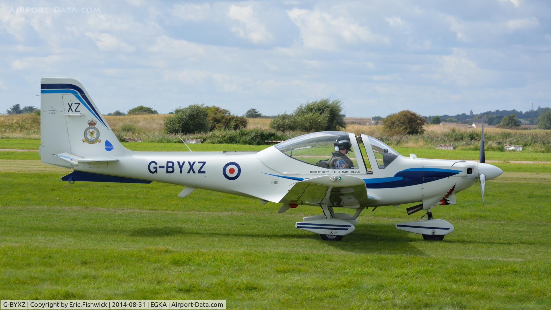 G-BYXZ, 2001 Grob G-115E Tutor T1 C/N 82182/E, 2. G-BYXZ in display mode at the superb 25th Anniversary RAFA Shoreham Airshow.