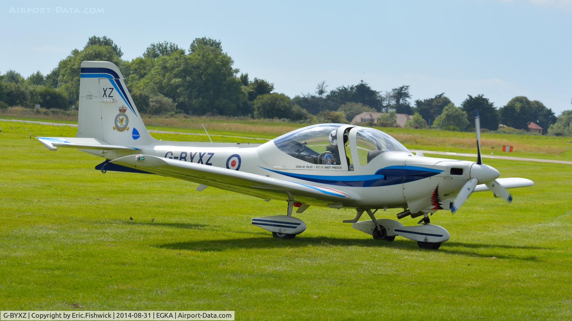 G-BYXZ, 2001 Grob G-115E Tutor T1 C/N 82182/E, 3. G-BYXZ in display mode at the superb 25th Anniversary RAFA Shoreham Airshow.