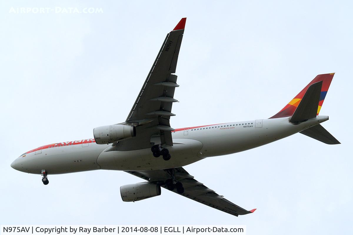 N975AV, 2011 Airbus A330-243 C/N 1224, Airbus A330-243 [1224] (Avianca) Home~G 08/08/2014. On approach 27R.