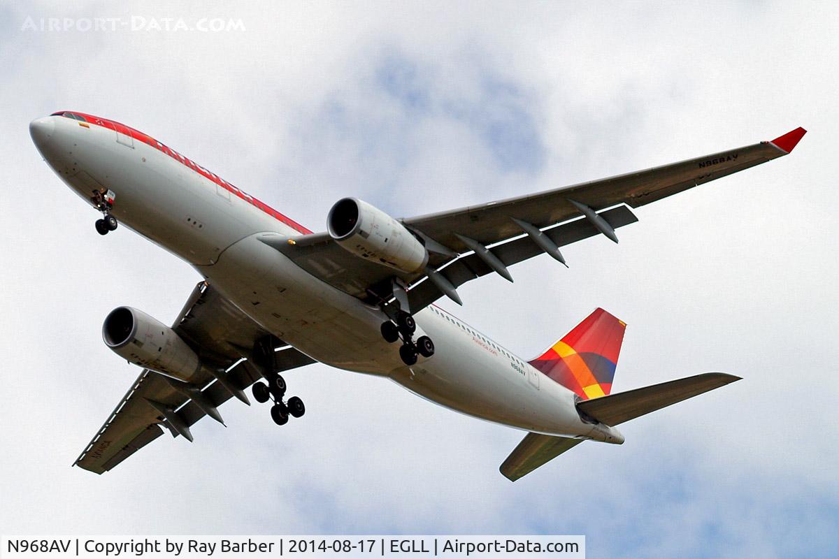 N968AV, 2009 Airbus A330-243 C/N 1009, Airbus A330-243 [1009] (Avianca) Home~G 17/08/2014. On approach 27R.
