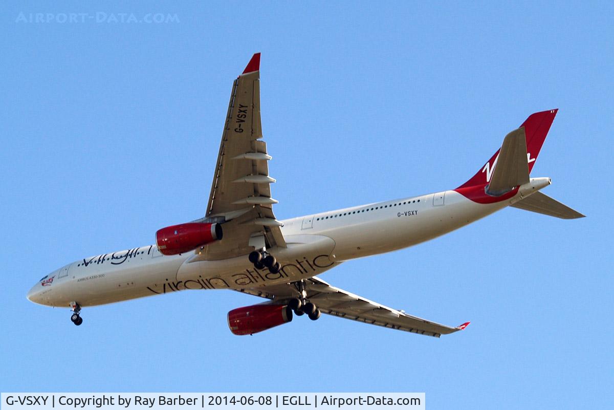 G-VSXY, 2010 Airbus A330-343X C/N 1195, Airbus A330-343X [1195] (Virgin Atlantic) Home~G 08/06/2014. On approach 27R.