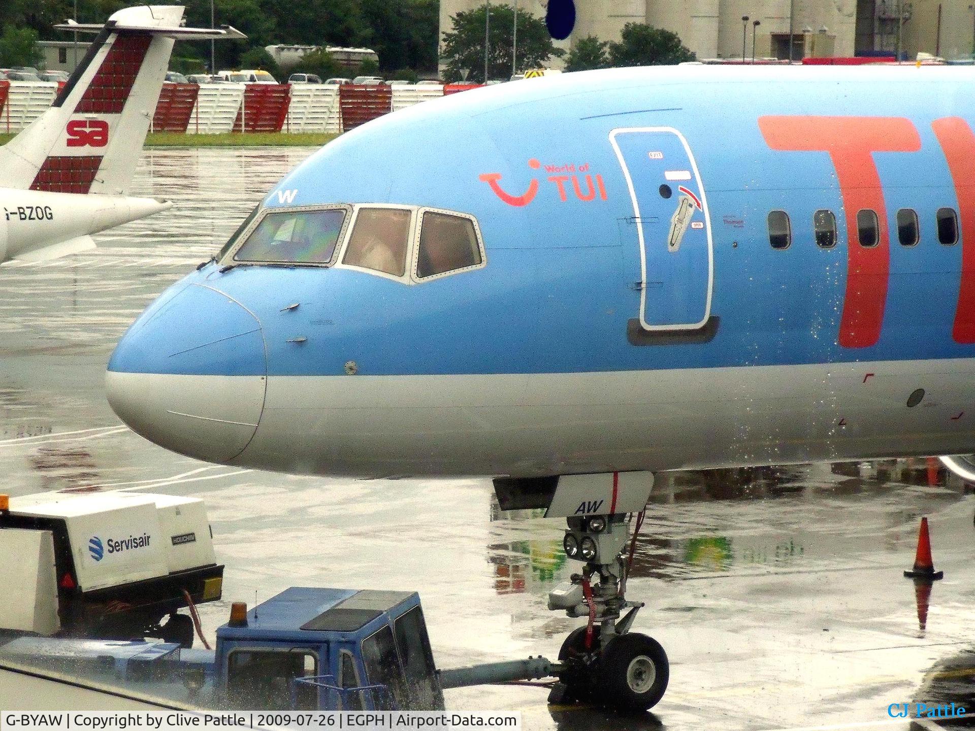 G-BYAW, 1995 Boeing 757-204 C/N 27234, At gate at Edinburgh