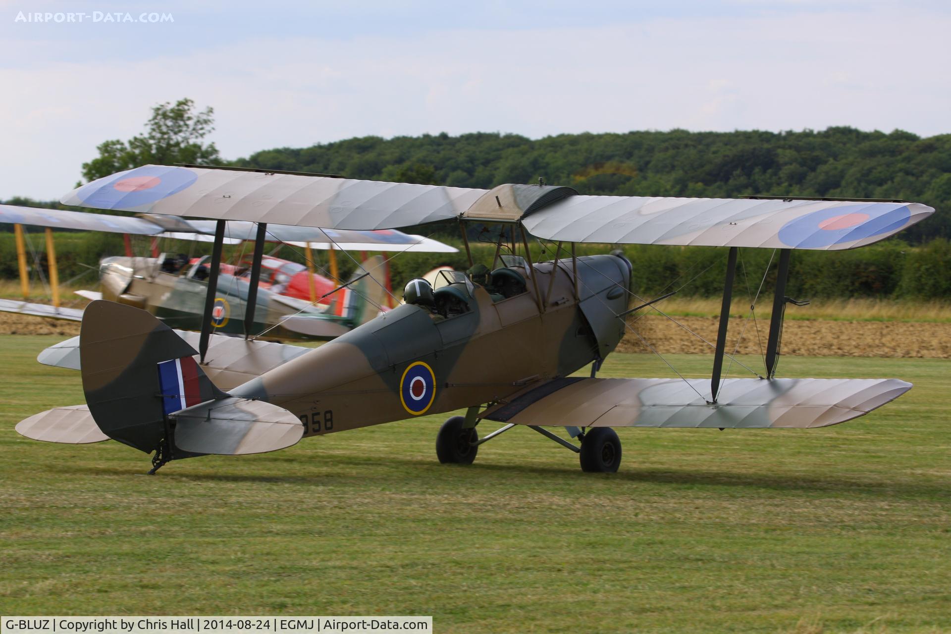 G-BLUZ, 1944 De Havilland DH.82B Queen Bee C/N 1435, at the Little Gransden Airshow 2014