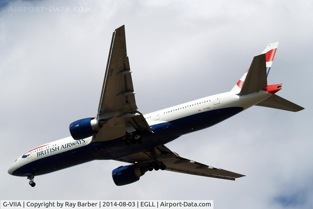 G-VIIA, 1997 Boeing 777-236 C/N 27483, Boeing 777-236ER [27483] (British Airways) Home~G 03/08/2014. On approach 27R.