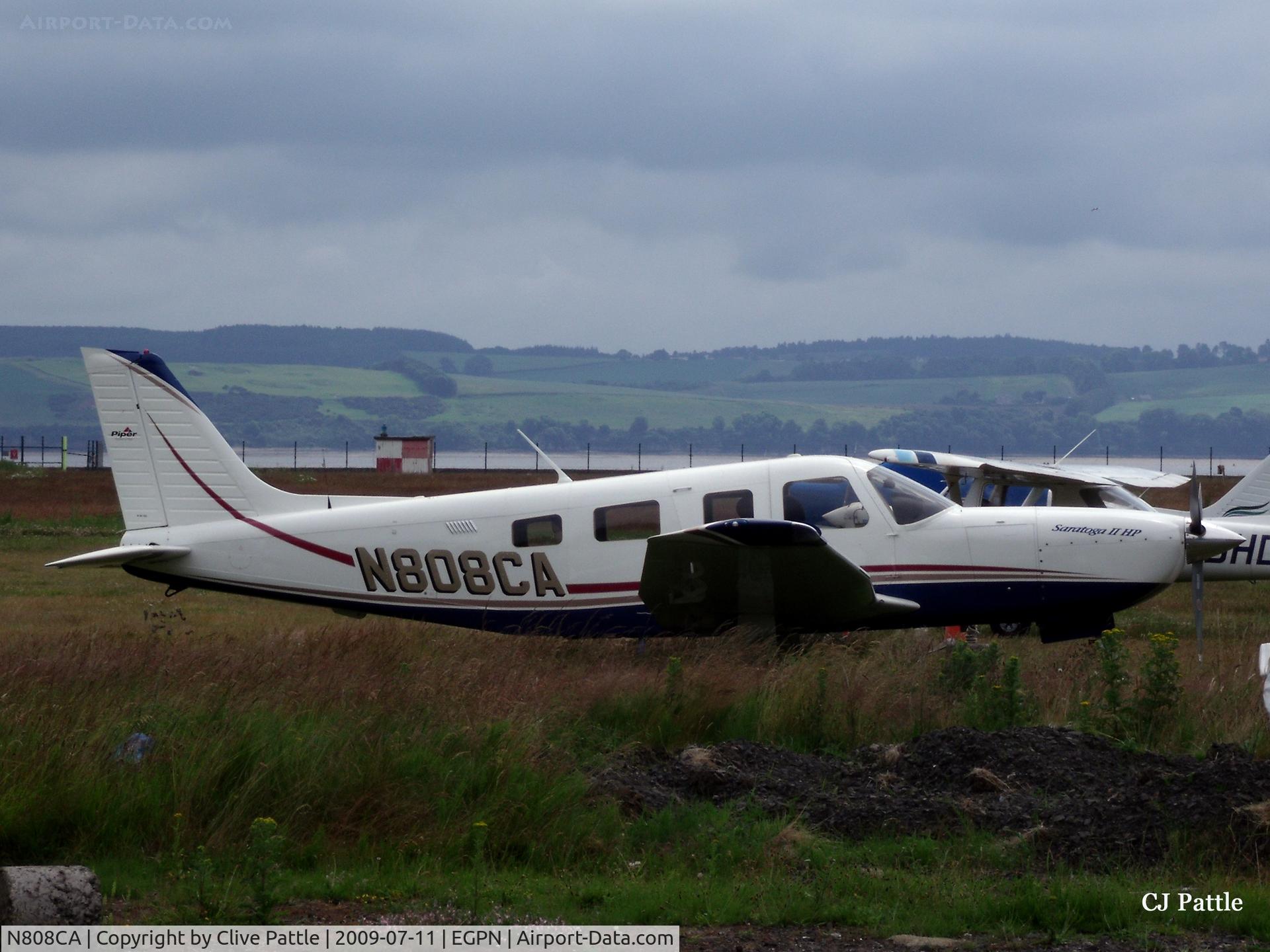 N808CA, 2006 Piper PA-32R-301 Saratoga C/N 3246240, Out to grass at Dundee Riverside