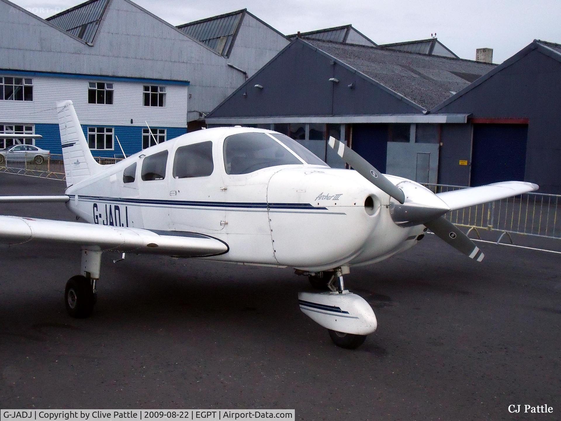 G-JADJ, 1995 Piper PA-28-181 Cherokee Archer III C/N 2843009, Parked up at Perth EGPT