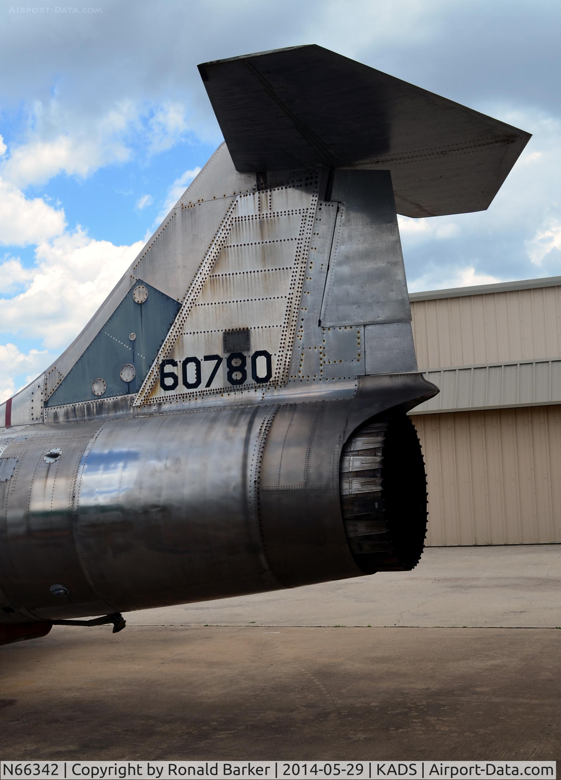 N66342, 1956 Lockheed F-104A Starfighter C/N 56-780, Vertical Stab,  Cavanaugh Flight Museum Addison, TX