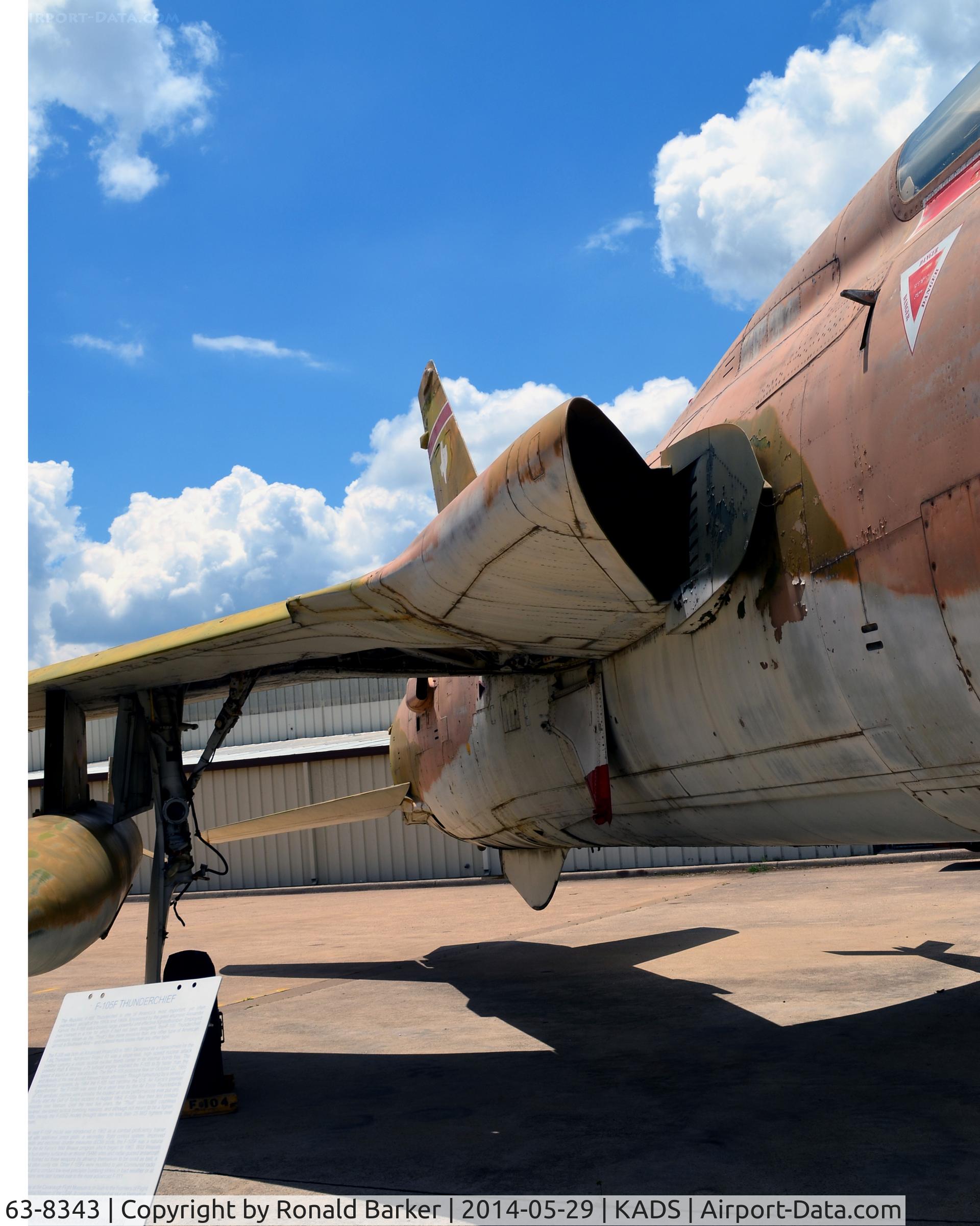 63-8343, 1962 Republic F-105F-1-RE Thunderchief C/N F120, Intake of F-105, Cavanaugh Flight Museum Addison, TX
