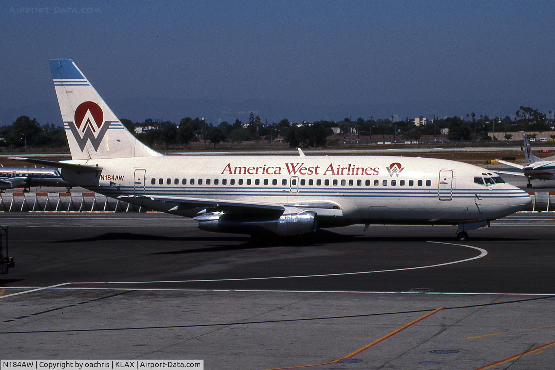 N184AW, 1987 Boeing 737-277 C/N 22651, Scan from K64 Slide taken at LAX