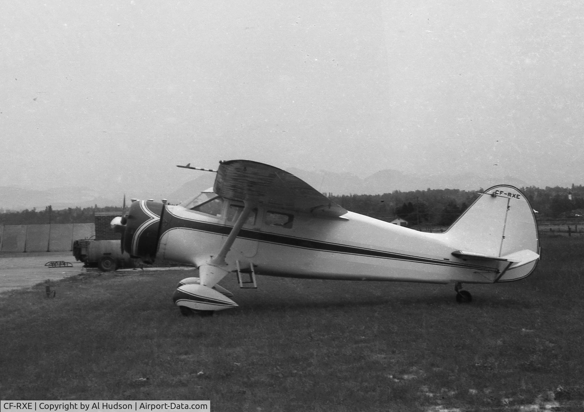 CF-RXE, 1936 Stinson SR-8B Reliant C/N 9701, Delta Airpark, 1971