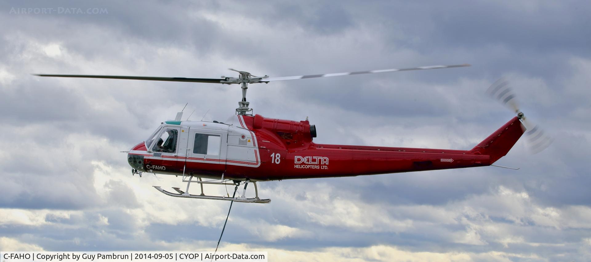 C-FAHO, 1967 Bell 204B C/N 2060, Departing