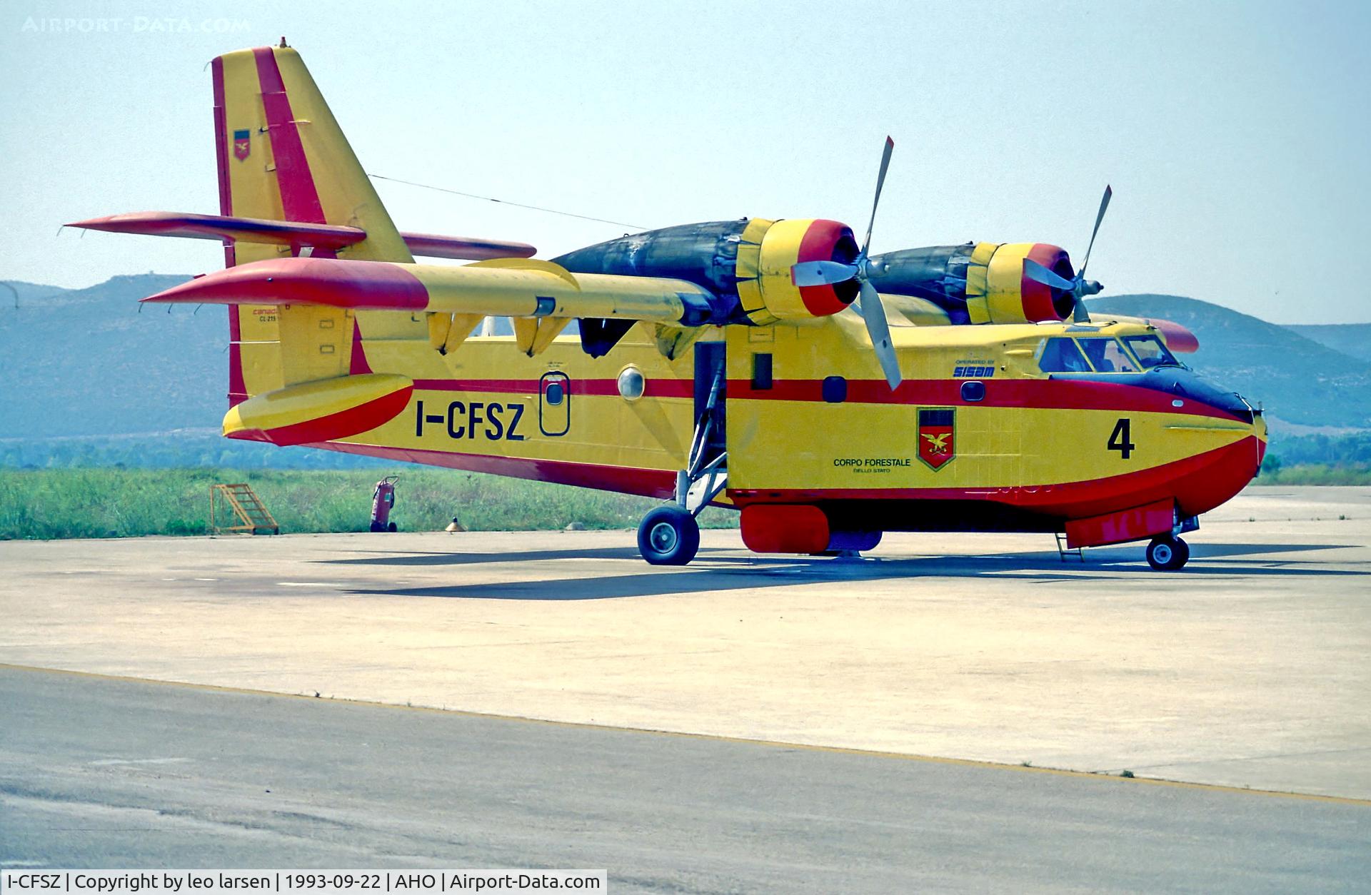 I-CFSZ, Canadair CL-215-V (CL-215-1A10) C/N 1108, AHO Alghero 22.9.93