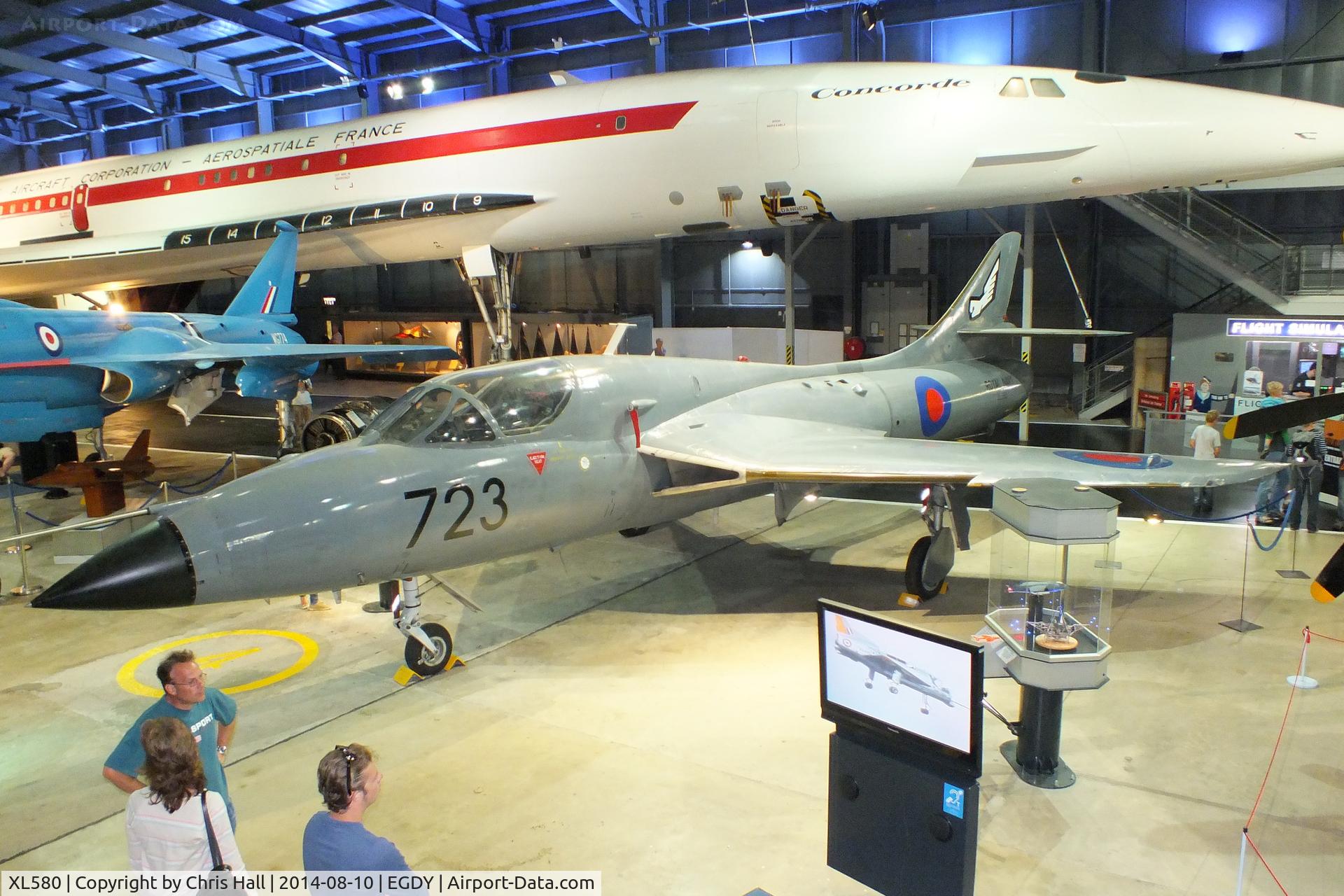 XL580, 1958 Hawker Hunter T.8M C/N 41H-693730, at the FAA Museum, Yeovilton