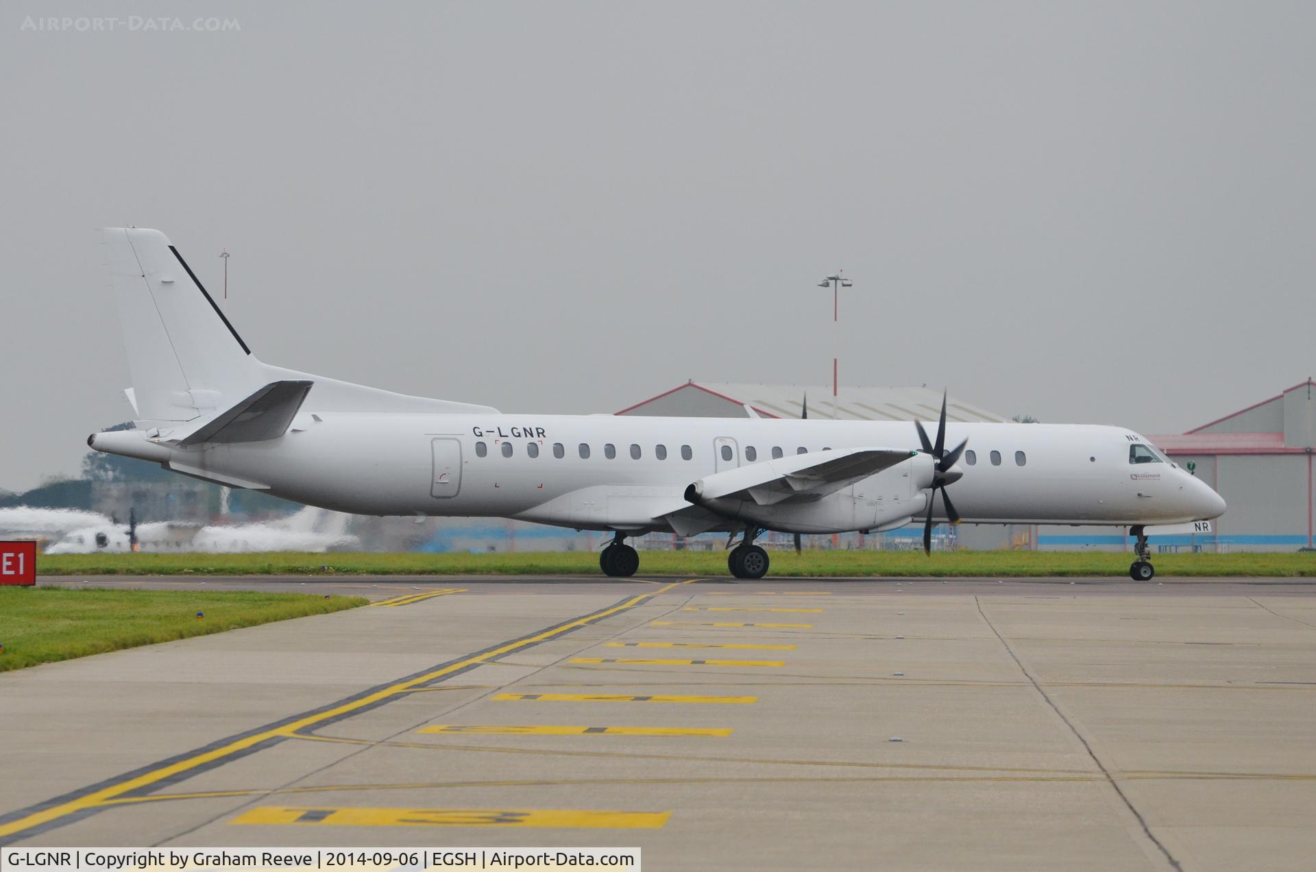 G-LGNR, 1993 Saab 2000 C/N 2000-004, Just landed.