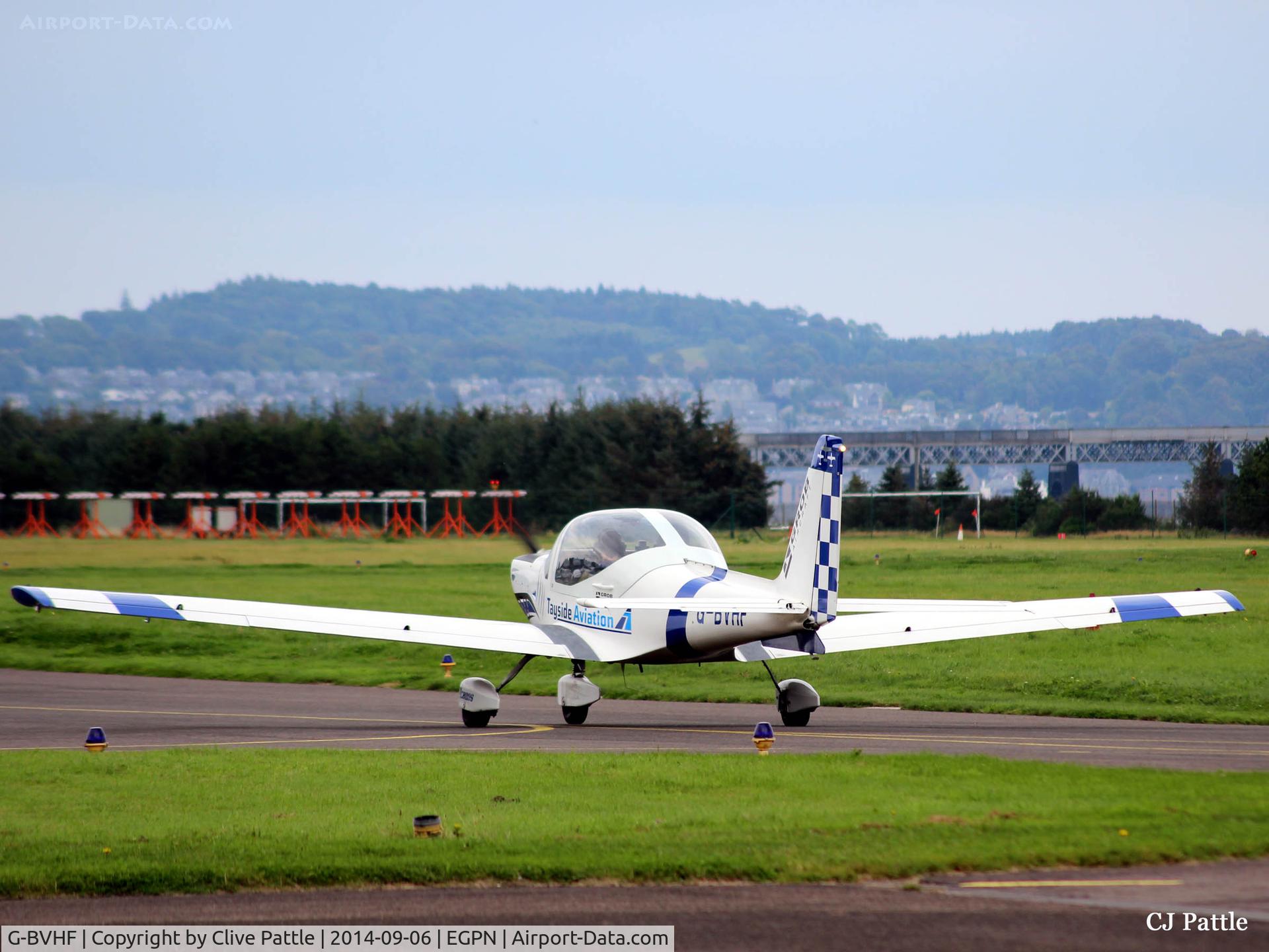 G-BVHF, 1994 Grob G-115D-2 C/N 82011, Taxy back to parking in new colour scheme at Dundee Riverside EGPN - became G-ROBA in March 2016