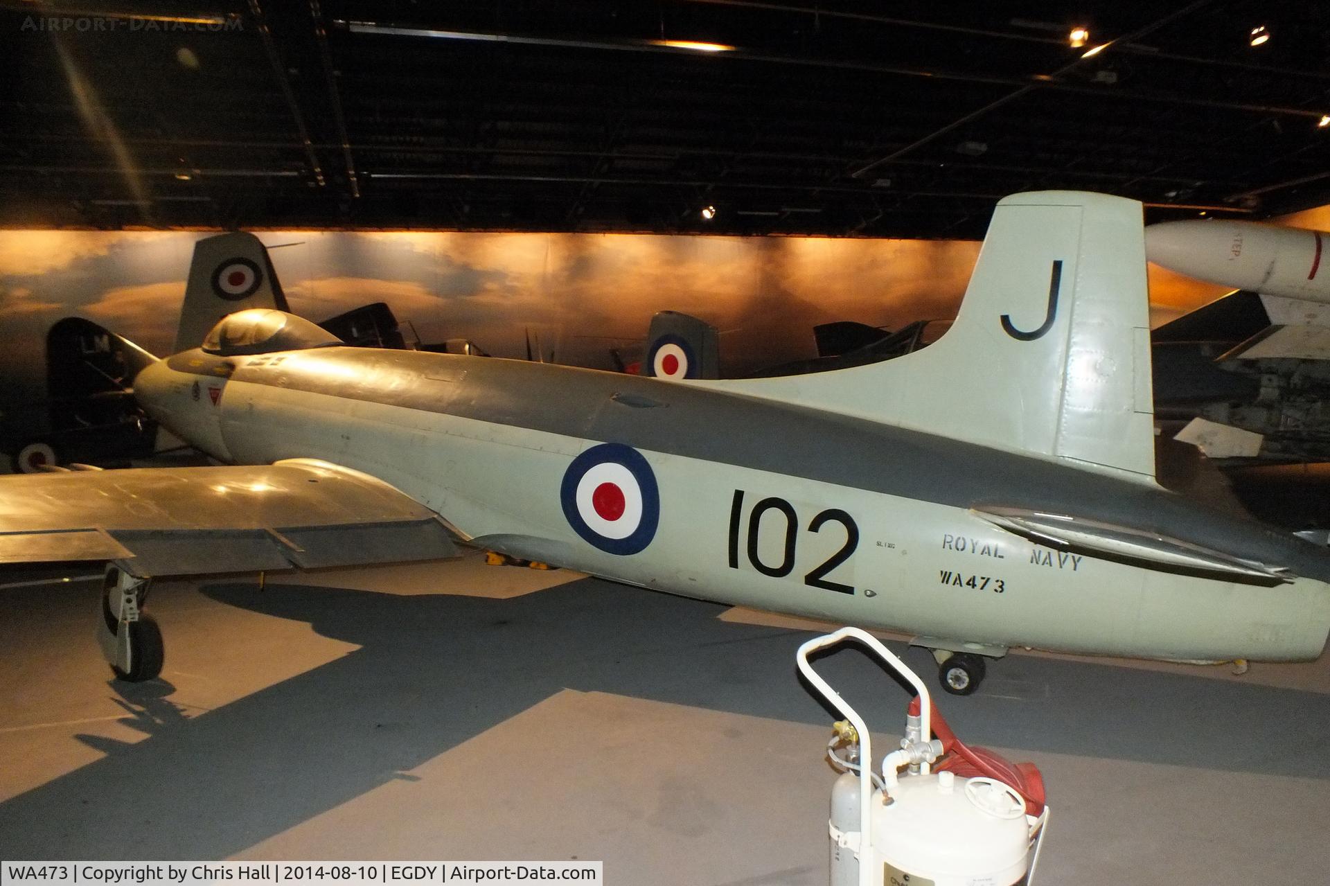 WA473, Supermarine Attacker F.1 C/N Not found WA473, at the FAA Museum, Yeovilton