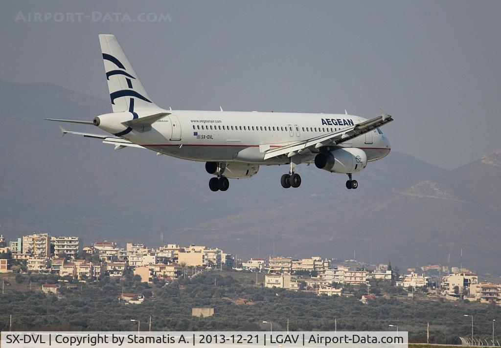 SX-DVL, 2008 Airbus A320-232 C/N 3423, Landing on 03L