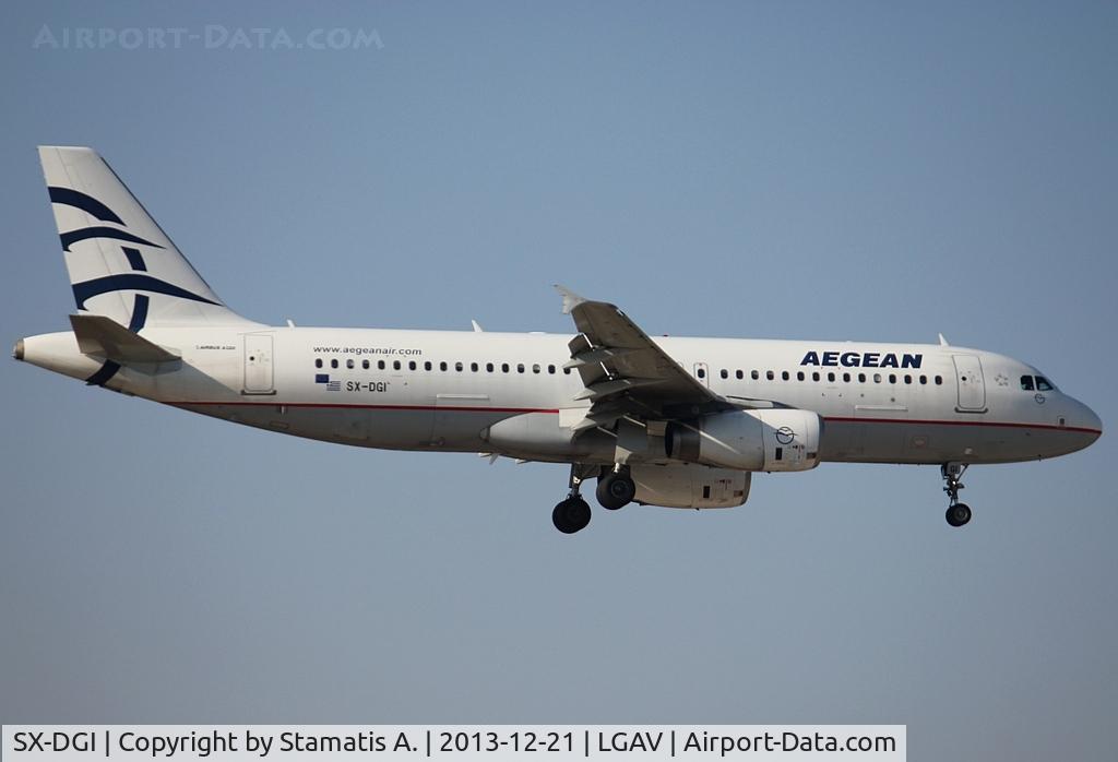 SX-DGI, 2007 Airbus A320-232 C/N 3162, Landing on 03L